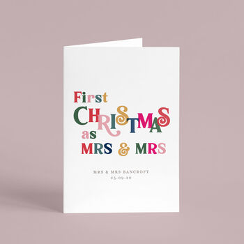 Personalised 'First Year As Mrs And Mrs' Christmas Card, 2 of 4