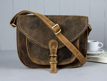 Personalised Leather Crossbody Saddle Bag, 3 of 10