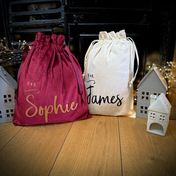 Personalised For Name Christmas Eve Sack Or Stocking, 6 of 7