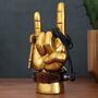 Gold Rock On Headphone Stands With Giftbox, thumbnail 3 of 5