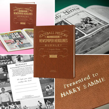 Burnley Fc Personalised Football Gift Clarets Newspaper History Book, 8 of 12