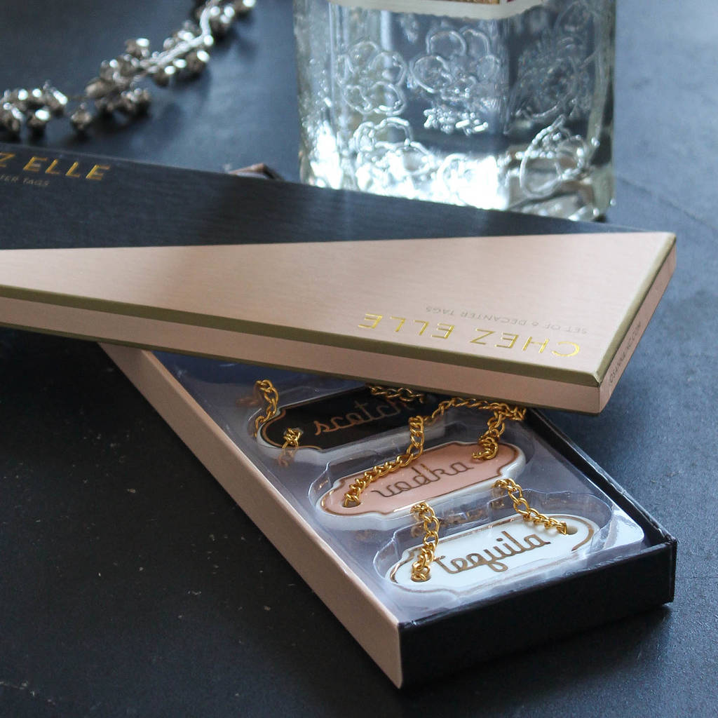 decanter tags set of six by marquis & dawe