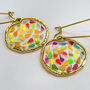 Small Disco Ball Earrings With Gold Sparkles, thumbnail 1 of 12