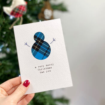 Three Handmade Scottish Tartan Christmas Cards, 5 of 5