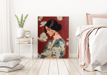 Female Flowers Portrait Art Print, 3 of 4
