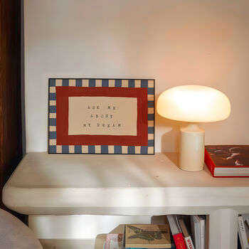 Ask Me About My Dream Checkered Bedroom Wall Print, 3 of 9