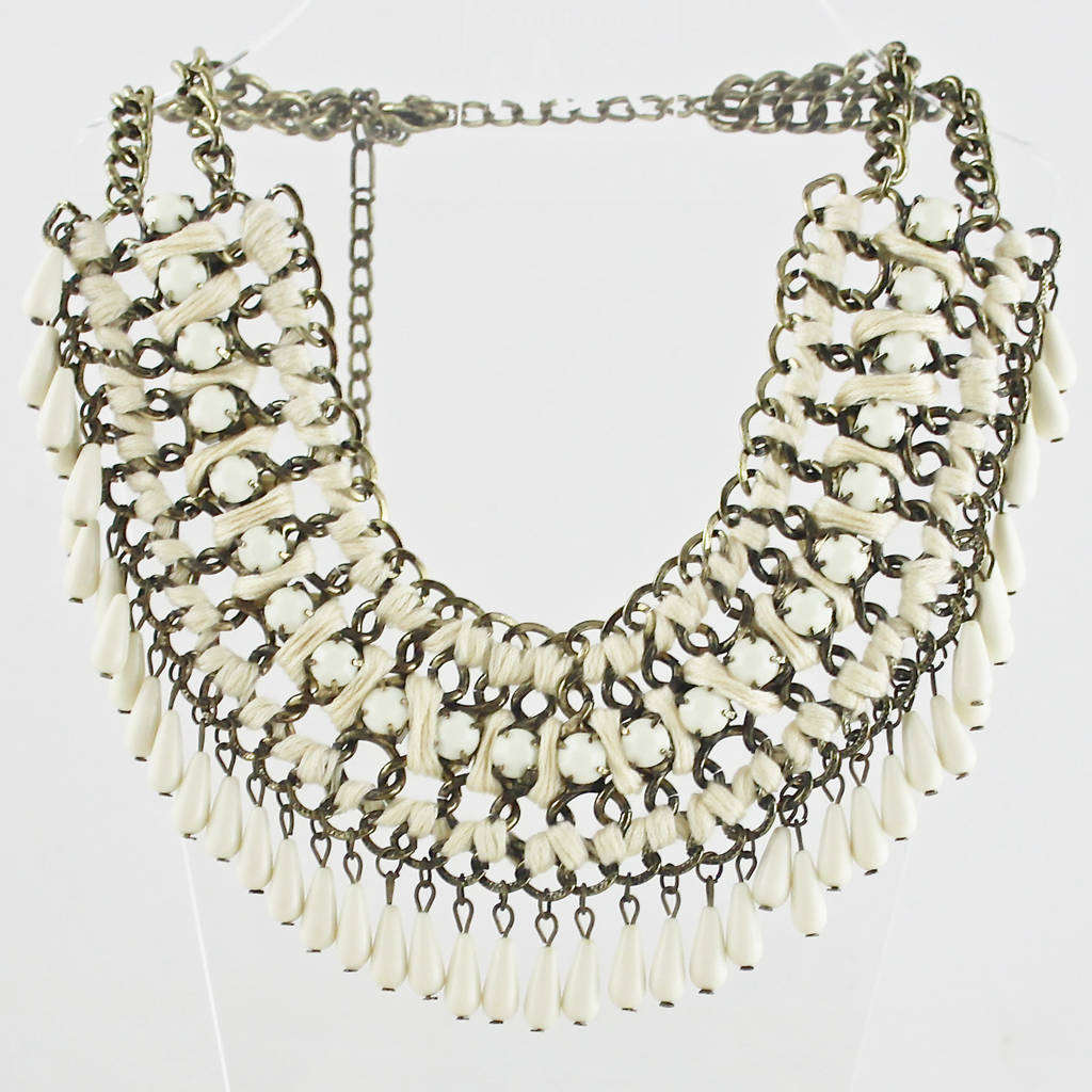 thread bead necklace by my posh shop