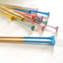 Wooden Knitting Needles Rainbow Dip Painted Set, thumbnail 2 of 9