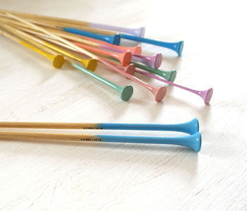 Wooden Knitting Needles Rainbow Dip Painted Set, 2 of 9