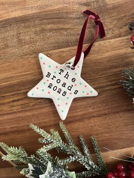 Personalised Clay Bauble Tree Decoration, 2 of 2