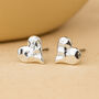 Silver Plated Hammered Heart Stud Earrings, thumbnail 1 of 5
