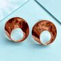Round Gold Swirl Sterling Silver Stud Earrings, thumbnail 2 of 6