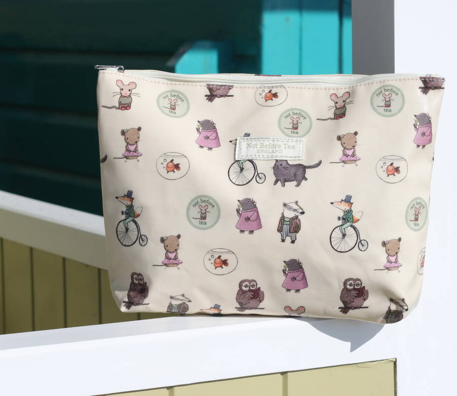Woodland Animal Themed Oilcloth Wash Bag By The Nest Planner
