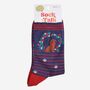 Women's Bamboo Socks Navy Sausage Dog Wreath, thumbnail 5 of 5