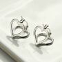 Sterling Silver Heart Hoops, thumbnail 1 of 5