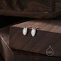 Sterling Silver White Opal Marquise Stud Earrings, thumbnail 1 of 11