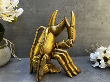 Drunken Lobster Wine Bottle Holder Gold Freestanding, 4 of 12