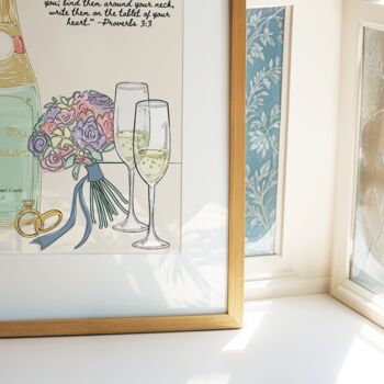 Personalised Champaign Mr And Mrs Print | Wedding And Engagement Wall Art, 3 of 6
