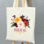 Autumnal Bridal Party Personalised Wedding Tote Bag, thumbnail 1 of 6
