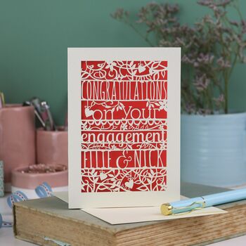 Personalised Papercut Floral Engagement Card, 4 of 7