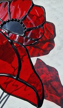 Vibrant Red Poppy Glass Flowers, 5 of 5