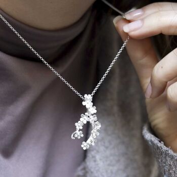 Silver Forget Me Not Cluster Necklace, 7 of 10