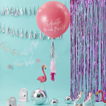 Metallic Pink Fringe Party Decoration Curtain, 3 of 3