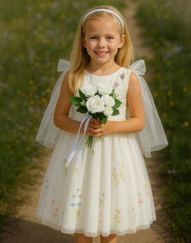 Athena ~ Ivory White Party Or Flower Girl Dress, 2 of 9