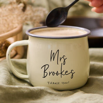 Personalised Enamel Teacher Mug, 3 of 3
