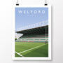 Welford Road From The Try Line Leicester Tigers Rugby Poster, thumbnail 2 of 7