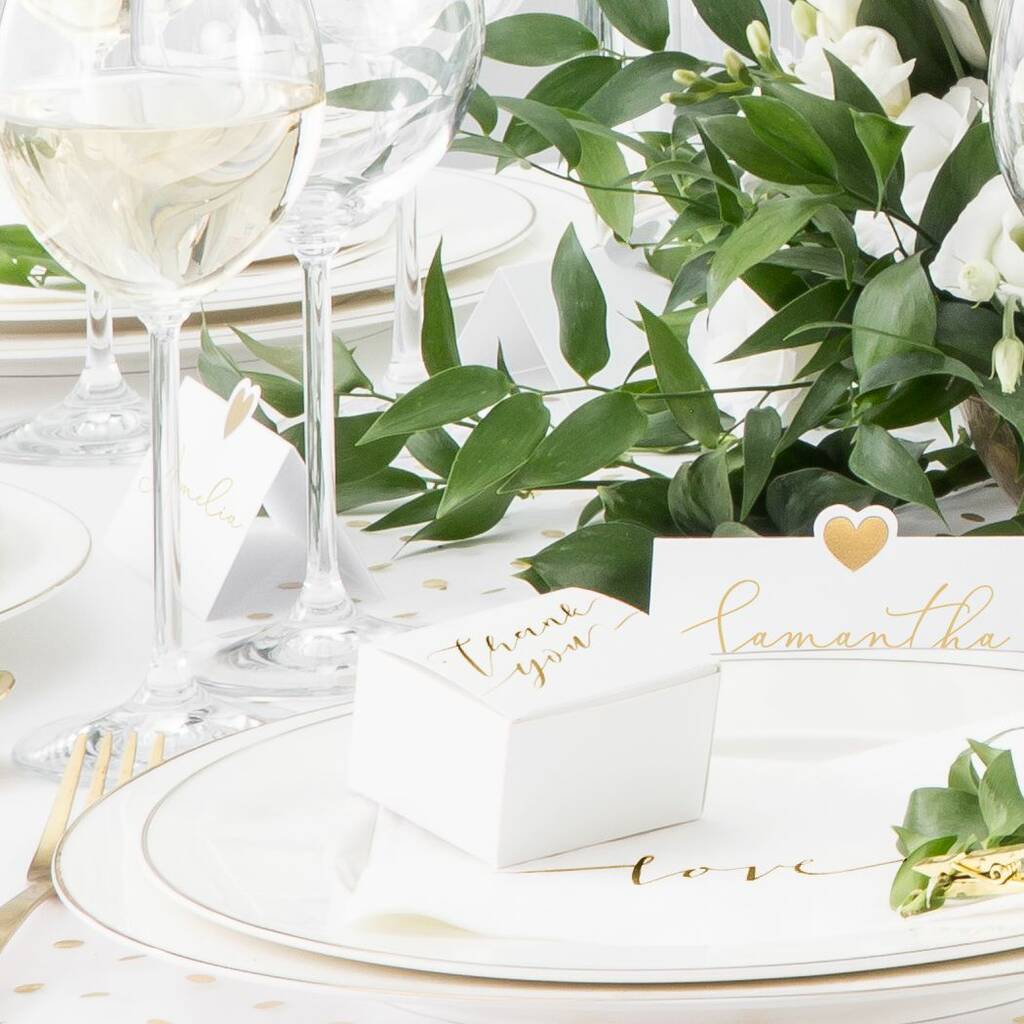 White Thank You Wedding Favour Boxes Pack Of Ten By Bunting & Barrow