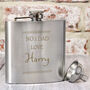 Personalised Classic Engraved Stainless Steel Hip Flask, thumbnail 1 of 8