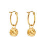 18ct Gold Plated Star Sign Charm Hoop Earrings, thumbnail 6 of 12