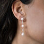 Sterling Silver Pearl Drop Earrings, thumbnail 4 of 9