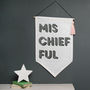 Mischief Fabric Wall Hanging, thumbnail 2 of 3