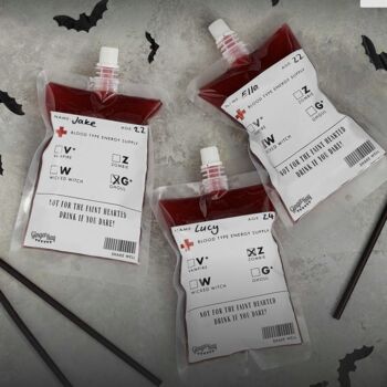 Halloween Blood Bag Drinks Pouch Set, 3 of 4