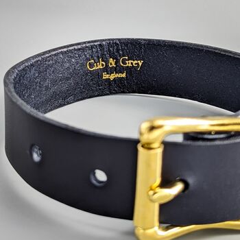 Personalised Dark Blue Leather Dog Collar, 3 of 6