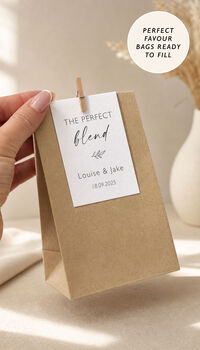 Coffee Wedding Favour Bags Perfect Blend Eco Friendly Favours, 6 of 10