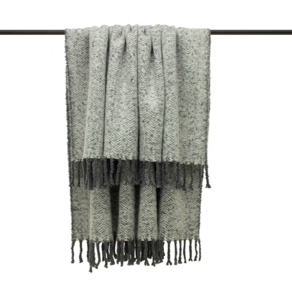 Super Soft Grey Woven Throw By Victoria & Co.
