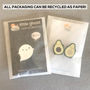 Kawaii Avocado Wooden Pin Or Brooch Set, thumbnail 4 of 5