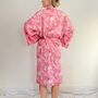 Wrap Kimono In Pink Botanic Block Print, thumbnail 5 of 5