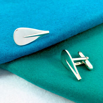 Paddleboard Paddle Boarding Sterling Silver Cufflinks, 3 of 6