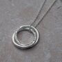 Personalised Double Interlocking Ring Family Necklace, thumbnail 4 of 12