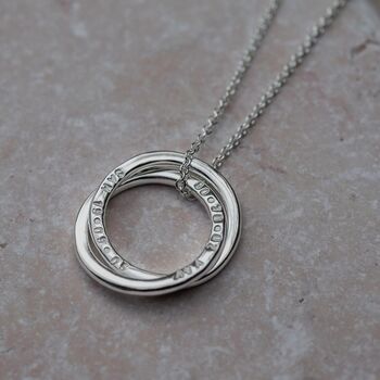Personalised Double Interlocking Ring Family Necklace, 4 of 12