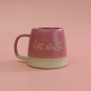Hot Stuff Handmade Ceramic Mug, White Or Pink, 4 of 8