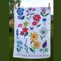 Tea Towel Flower Illustrations 100% Cotton, thumbnail 2 of 5