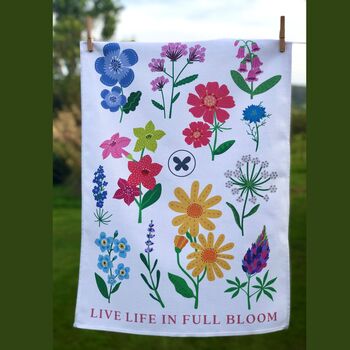 Tea Towel Flower Illustrations 100% Cotton, 2 of 5
