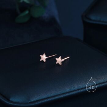 Tiny Star Stud Earrings In Sterling Silver, 5 of 12