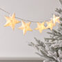 Christmas White Paper Star Garland Warm White LED Battery Operated String Fairy Lights With Timer 180cm, thumbnail 2 of 4