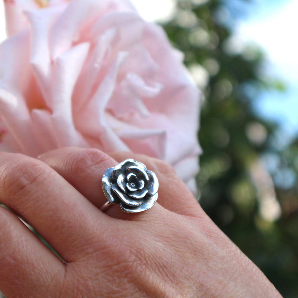 Rose Quartz Teardrop Ring Sterling Silver – Boho Magic Jewelry